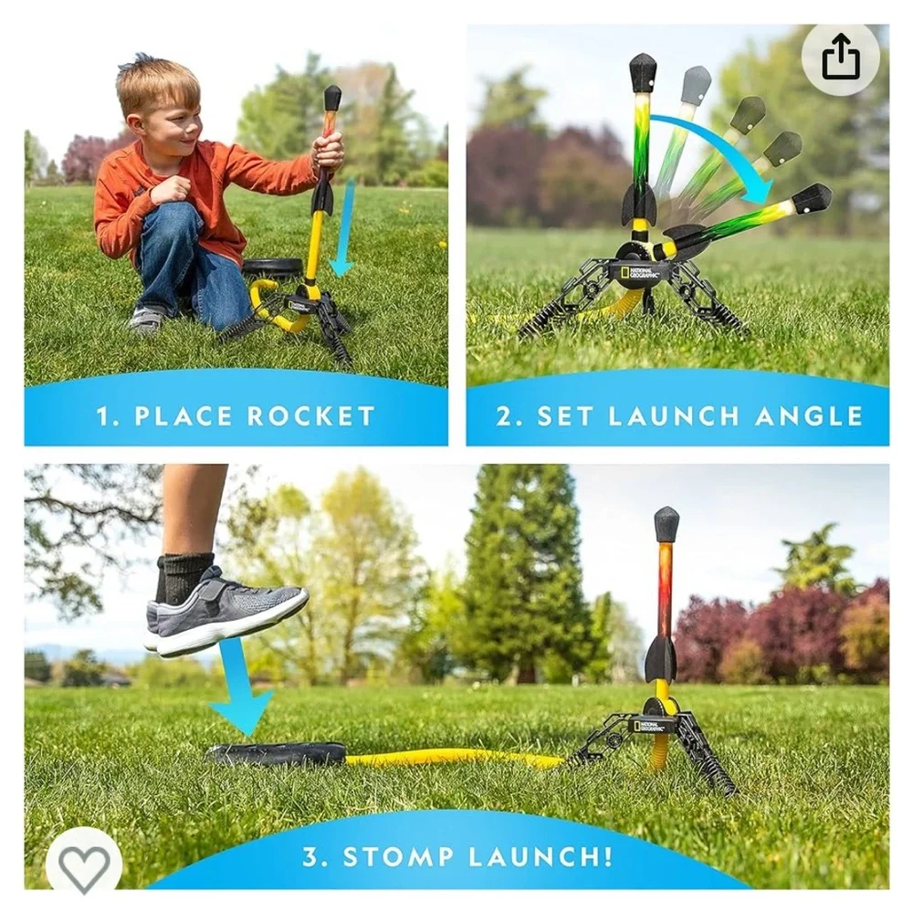 NATIONAL GEOGRAPHIC Air Rocket Toy & refill kit  NWT